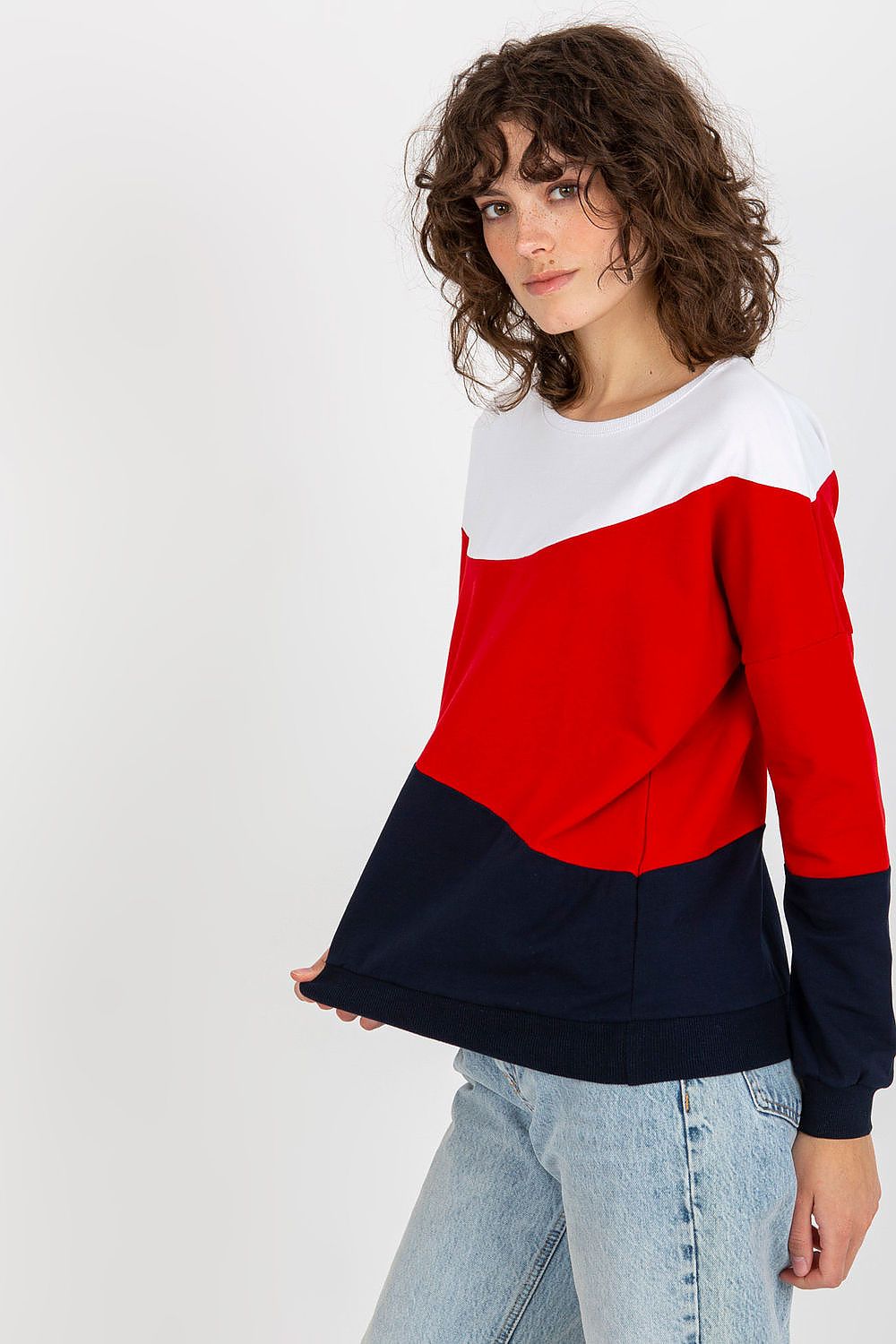   Bluza Damska Model RV-BL-8430.61P White/Navy - Relevance 