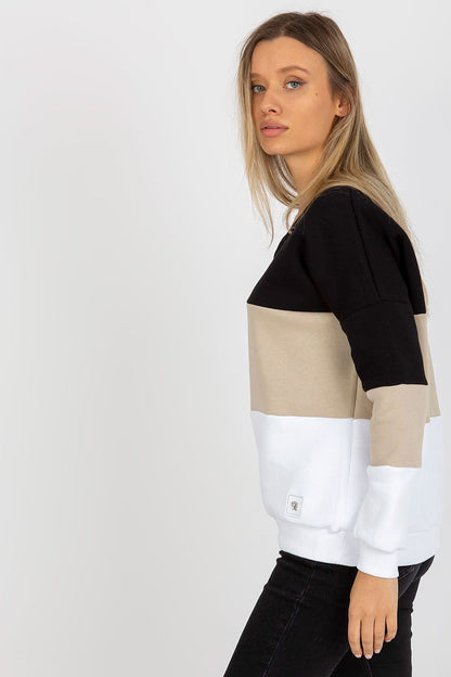   Bluza Damska Model RV-BL-8377.89 Black/Beige - Relevance 