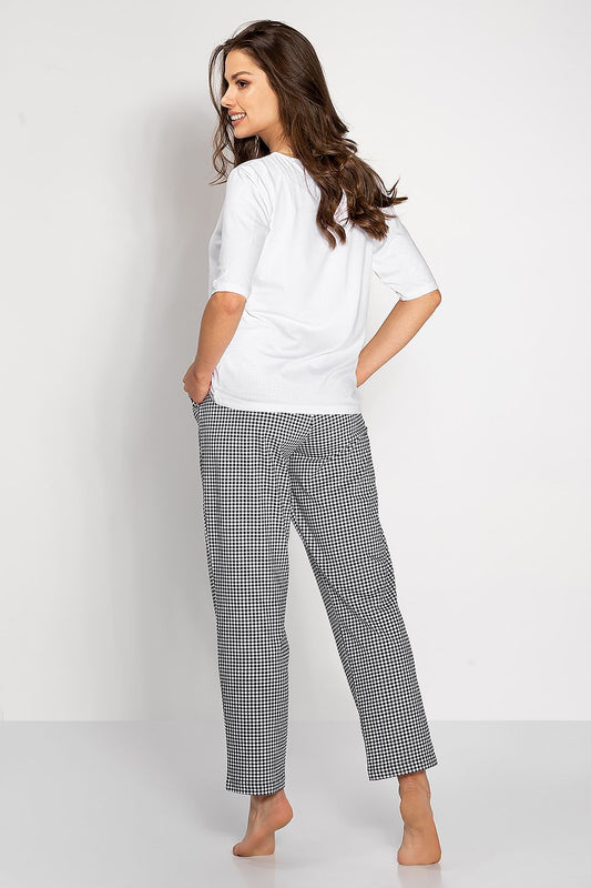  Piżama Damska Model Alexandra 177096 White/Black - Momenti Per Me 